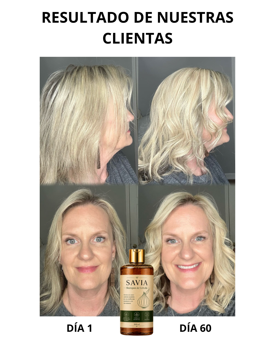 SAVIA - Shampoo hidrosol de cebolla - Activa los folîculos y reduce la caída