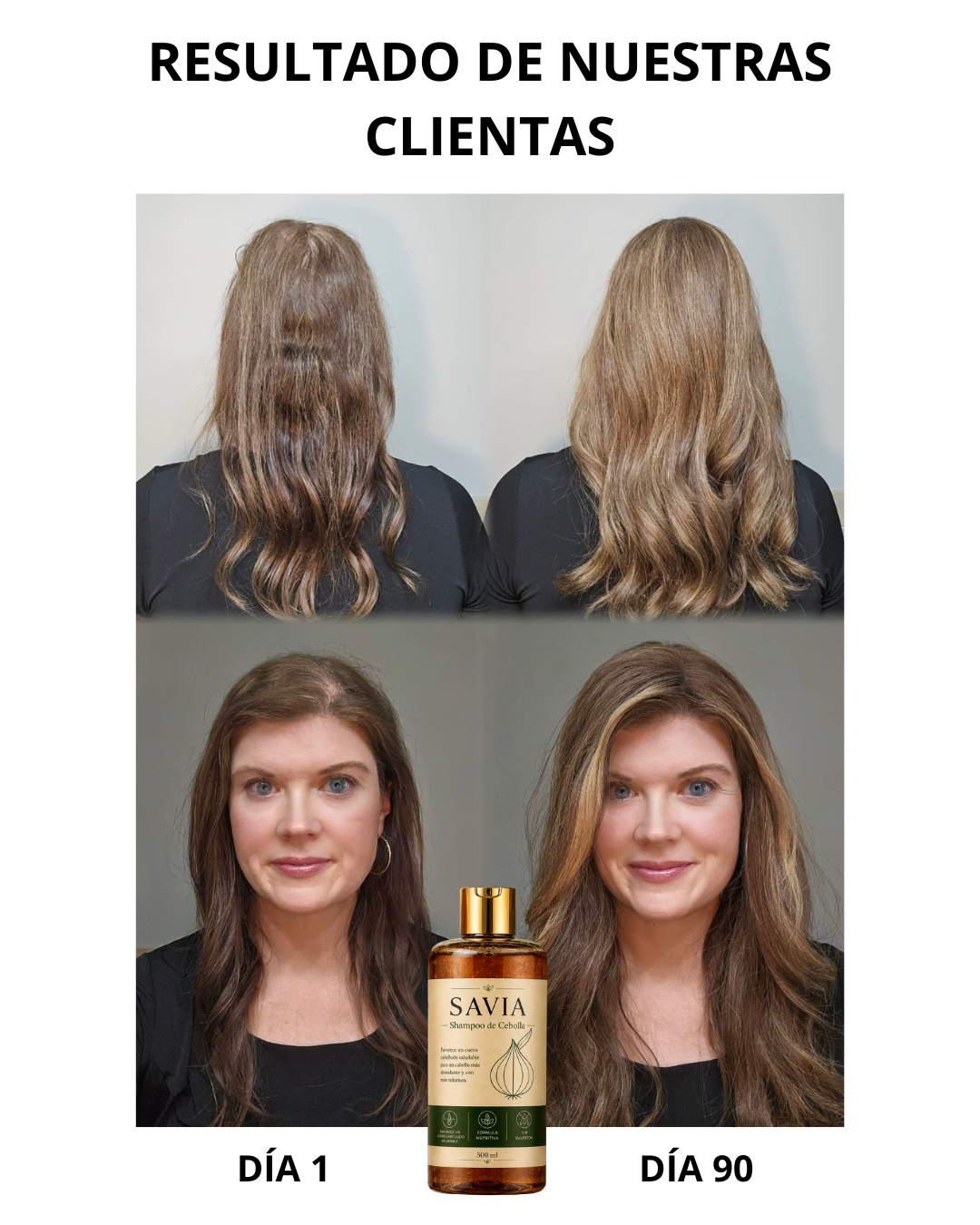 SAVIA - Shampoo hidrosol de cebolla - Activa los folîculos y reduce la caída