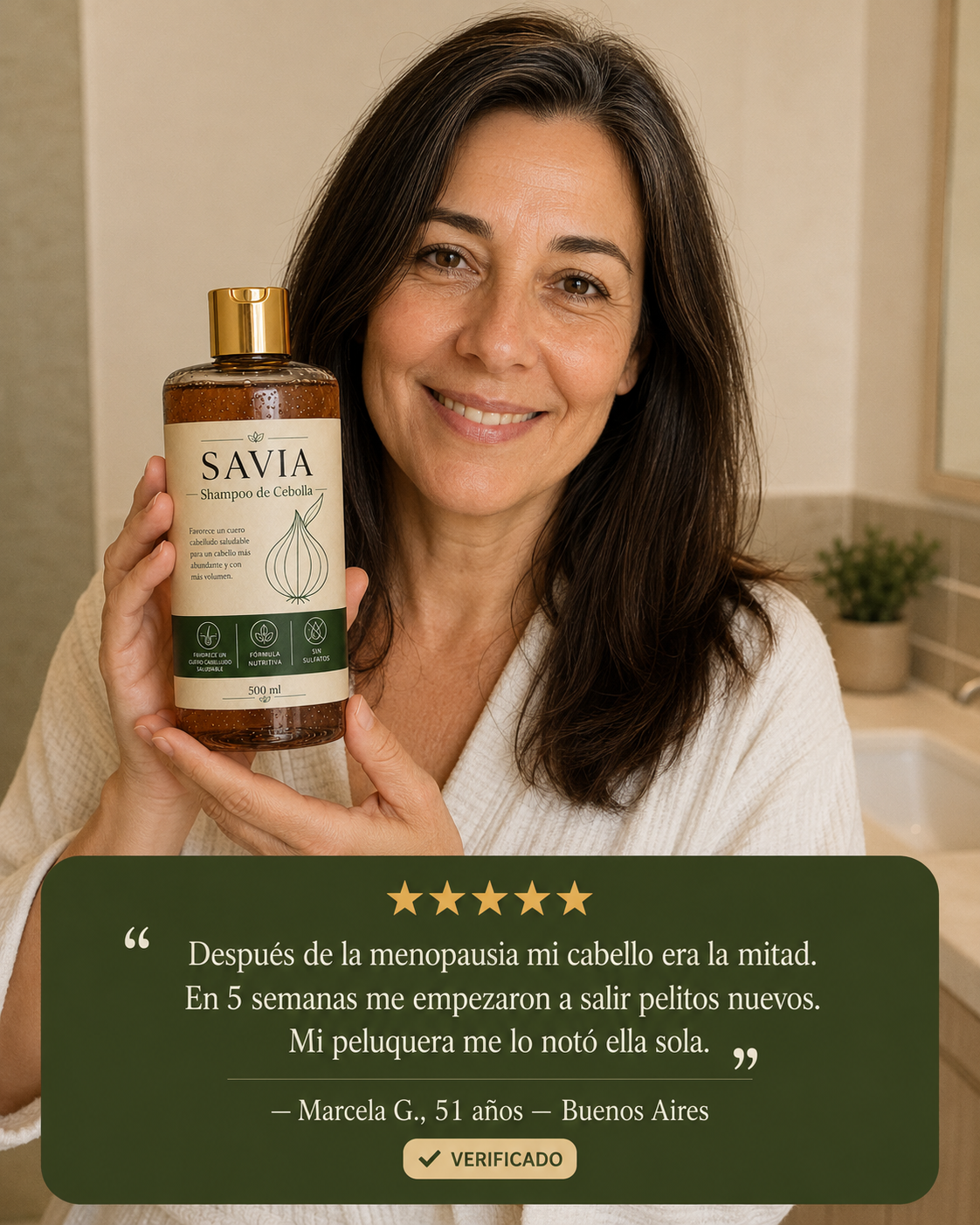 SAVIA - Shampoo hidrosol de cebolla - Activa los folîculos y reduce la caída